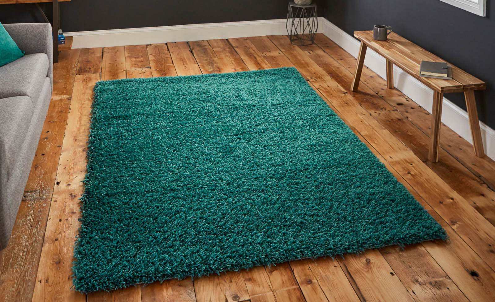 Picture of Teal Shaggy Area Rug