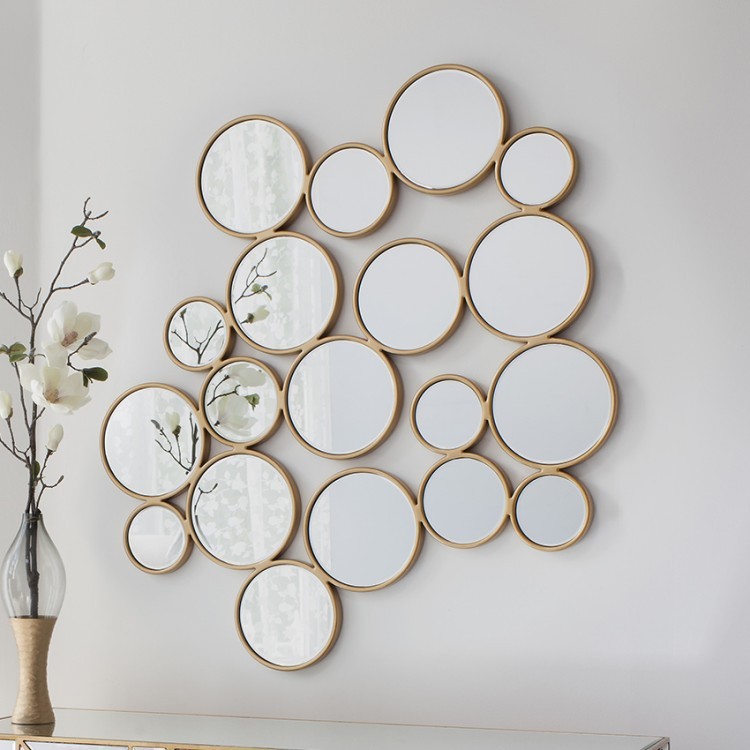 Picture of Cluster Gold Round Mirror Set