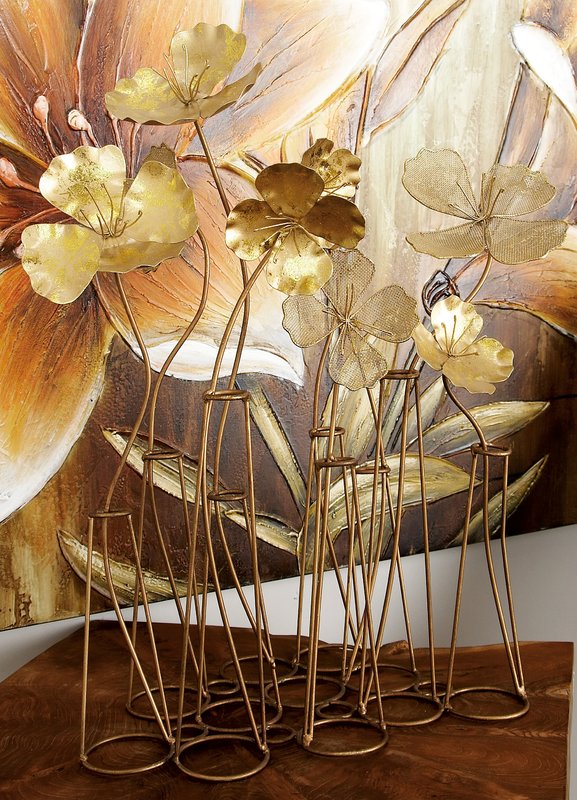 Picture of Golden Metal Flower Sculpture